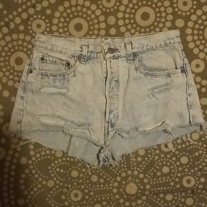 Levi's Distressed Acid Wash Cutoffs